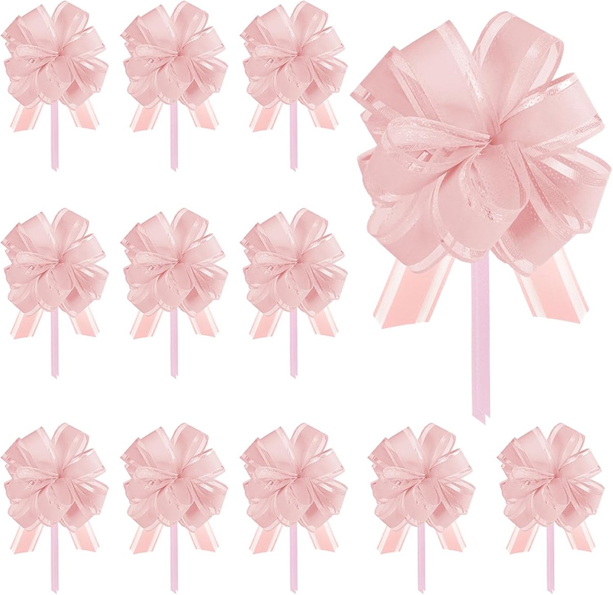 Strikken, cadeaustrikken om te knutselen en te verpakken, strik, decoratieve strikken voor Kerstmis, bruiloft, verjaardag, vakantiefeest (roze, 12 stuks)