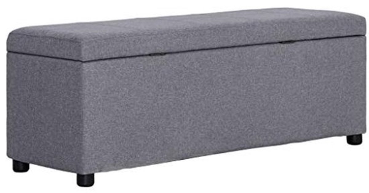 Opbergbank Polyester - Zitbank met opbergruimte - Ruimte Organiseren - Stijlvol Interieur - 116 cm - Lichtgrijs