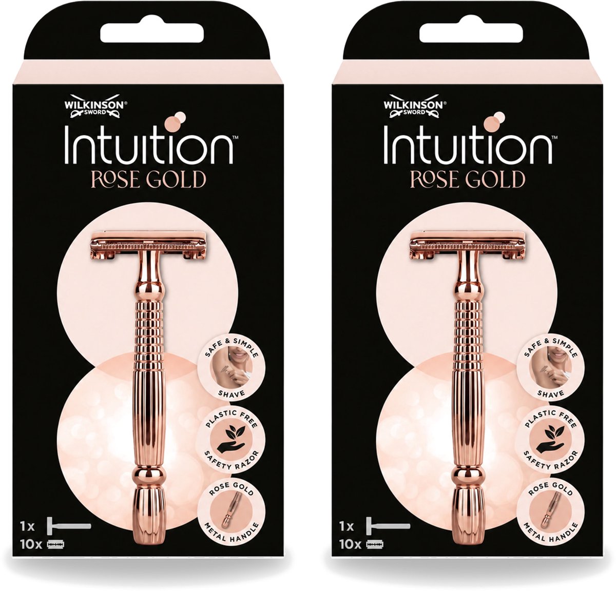 2 x Wilkinson Sword - Scheermes - Intuition Rose Gold - Luxe - 10 mesjes - Bulkverpakking - 2 stuks