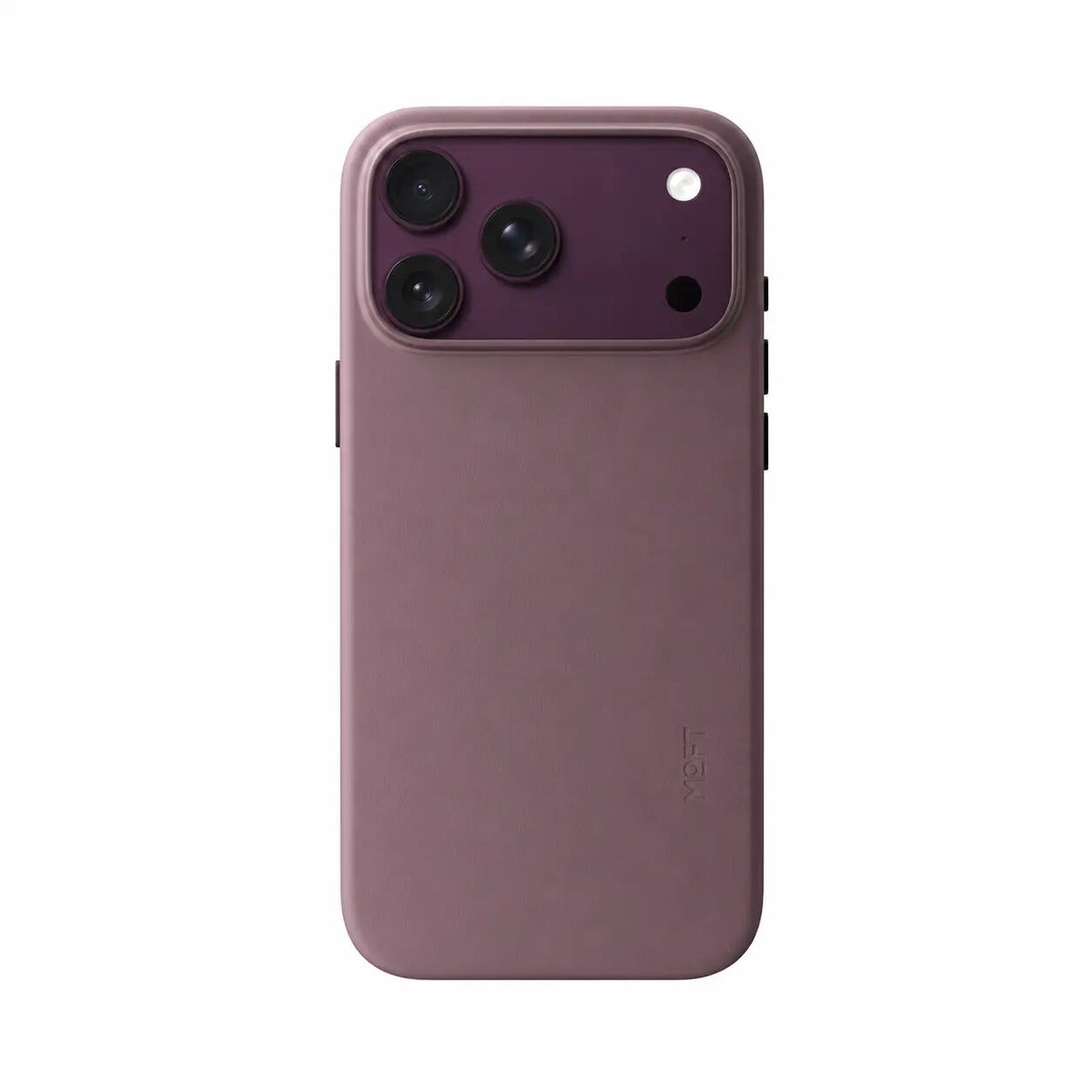 MOFT Hoesje Geschikt voor iPhone 18 Pro - MOVAS Snap Back Cover - Compatibel met MagSafe - Vegan Leer Case - Beschermhoes Dun - Duurzaam - Burgundy