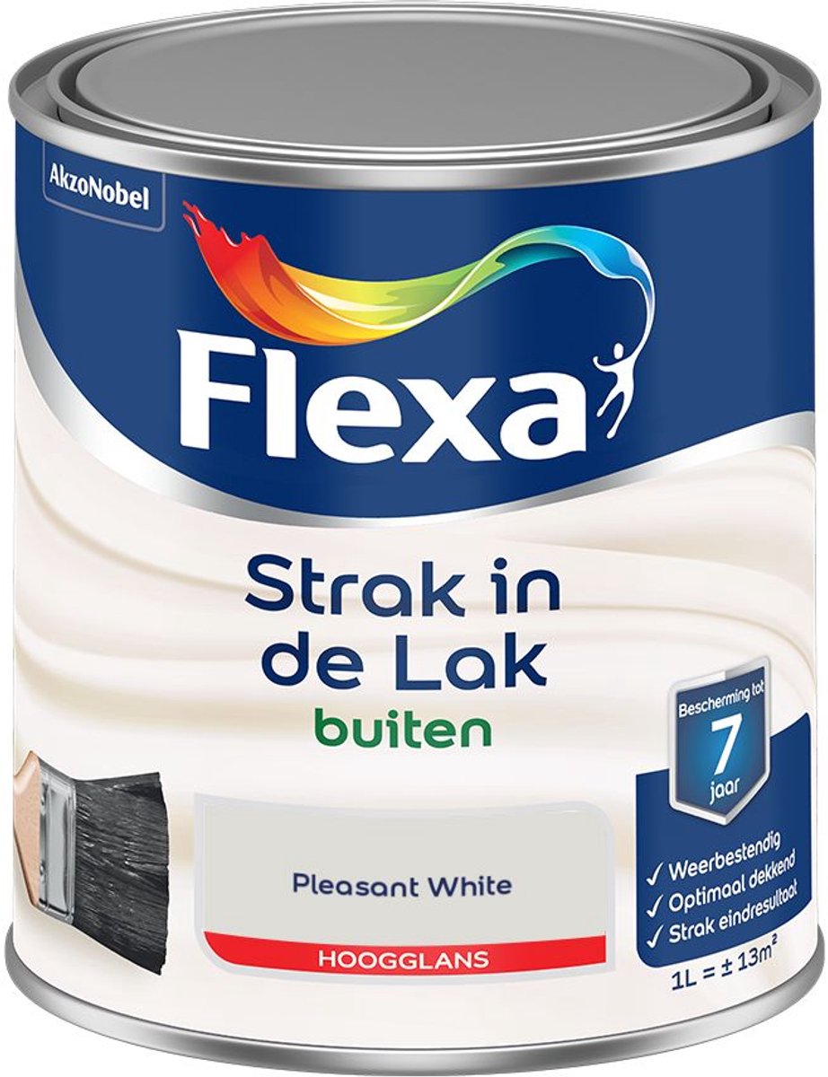 Flexa - Strak In De Lak Buitenlak Hoogglans - Pleasant White - 1 L - Kleur Van Het Jaar 2027