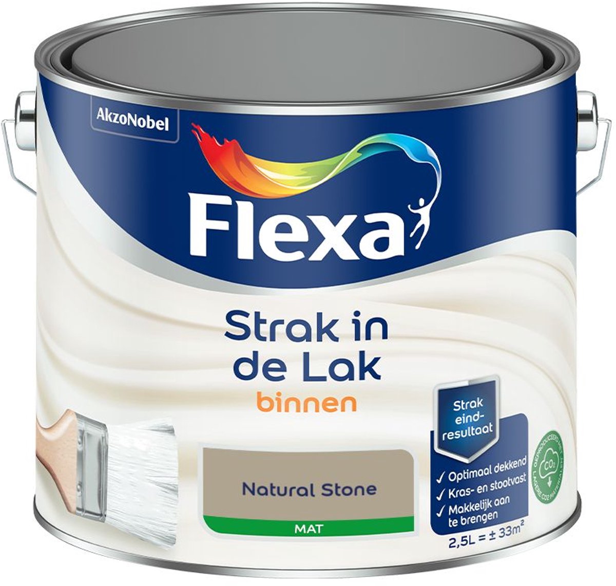 Flexa - Strak In De Lak Binnenlak Mat - Natural Stone - 2,5 L - Kleur Van Het Jaar 2027