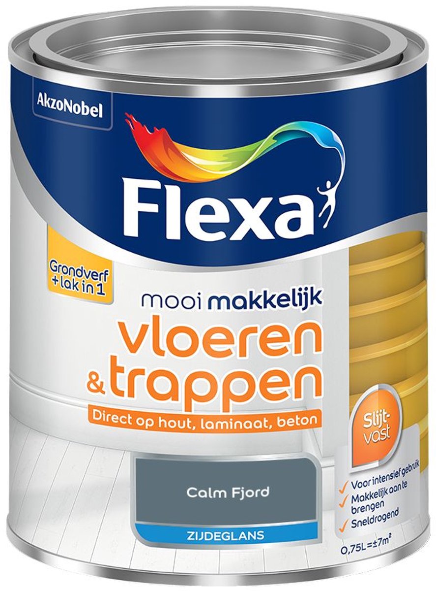 Flexa - Mooi Makkelijk Vloeren & Trappen Zijdeglans - Calm Fjord - 750 Ml - Kleur Van Het Jaar 2027