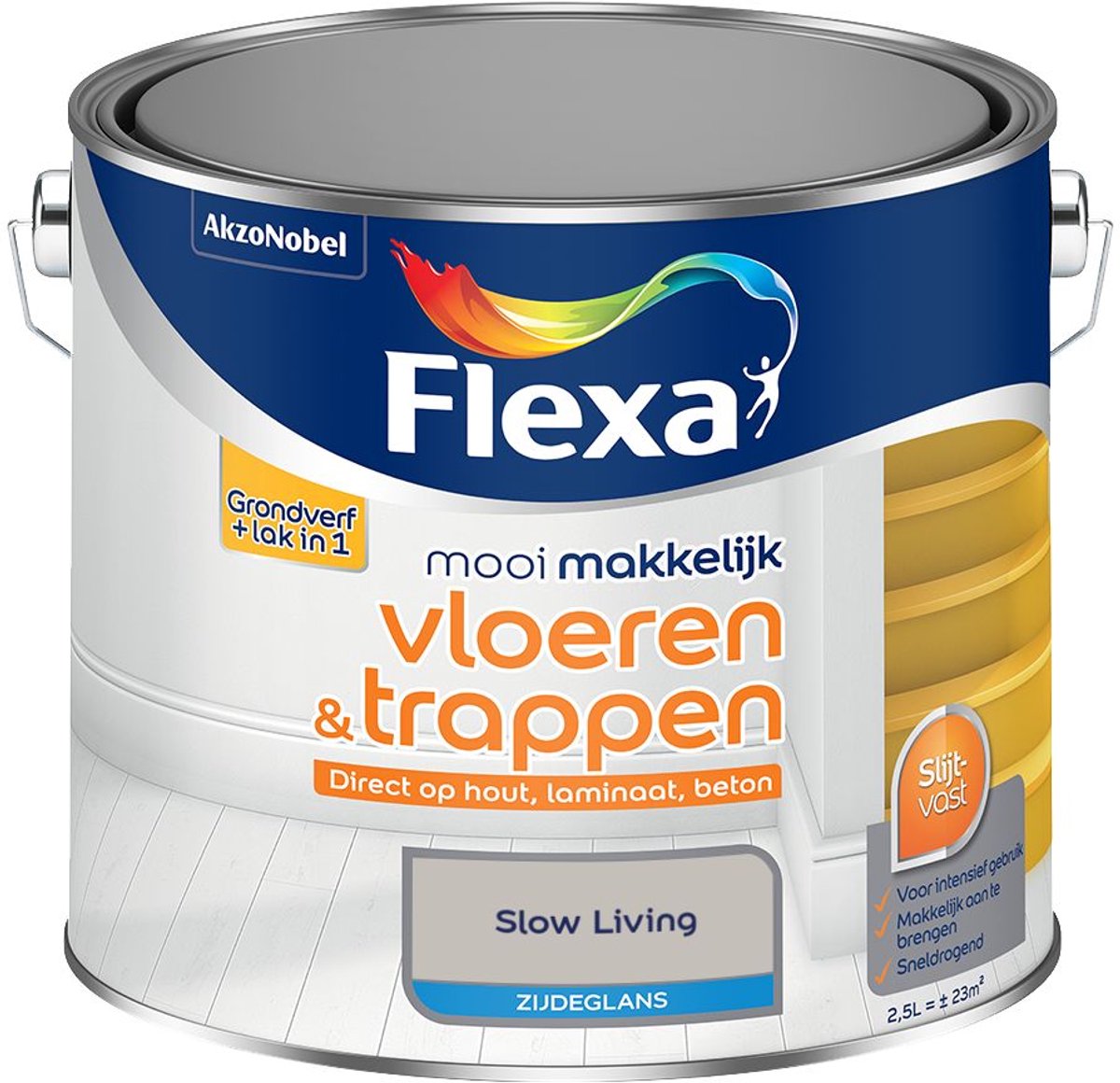 Flexa - Mooi Makkelijk Vloeren & Trappen Zijdeglans - Slow Living - 2,5 L - Kleur Van Het Jaar 2027