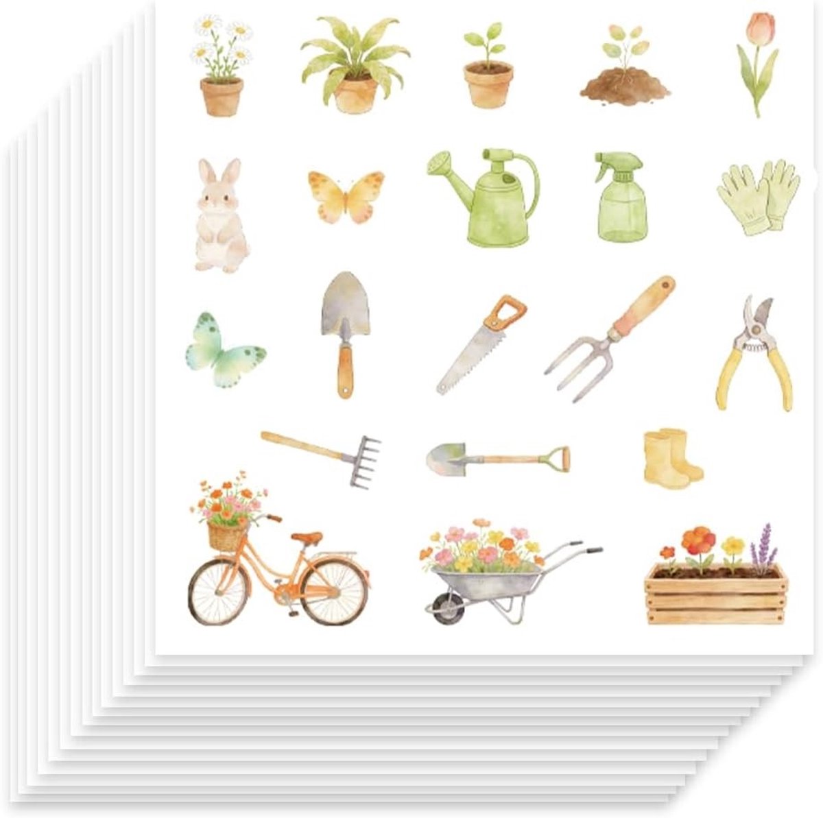 Decoratieve scrapbook stickers voor tuingereedschap, dagplanner en creatieve projecten - 1050 zelfklevende stickers voor koffer, skateboard en meer