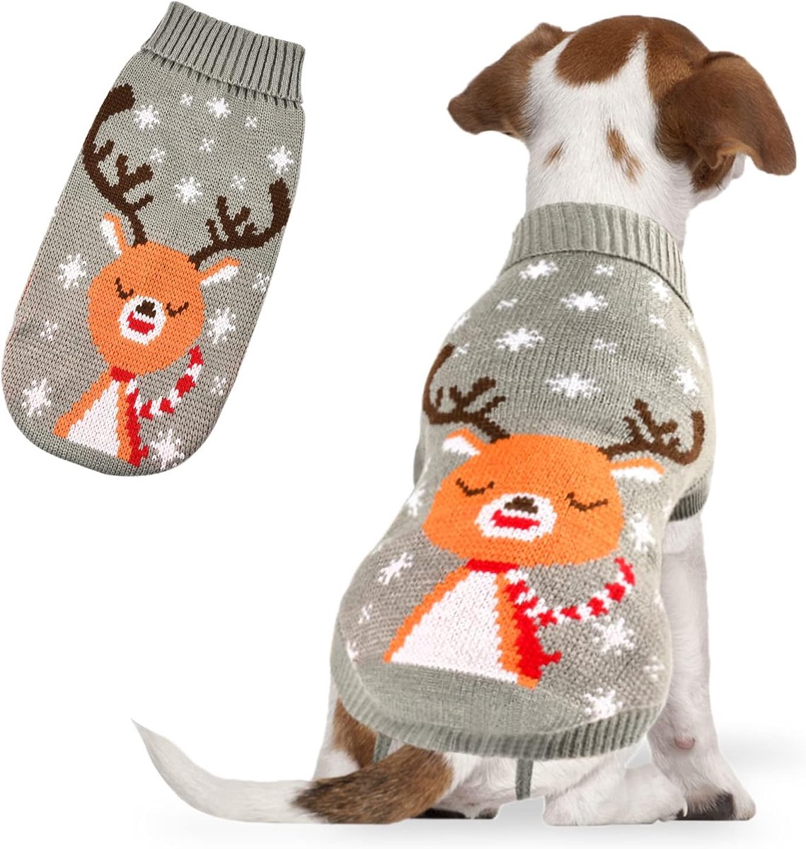 Kerstmis, huisdierenkleding, Kerstmis, hondentrui, rendier, winter, ideaal voor teddy kleine grote hond kat voor feestjes (grijs, XL)