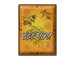 Blechschild Hinweis 30x40cm Bee you Biene Honig Imkerei
