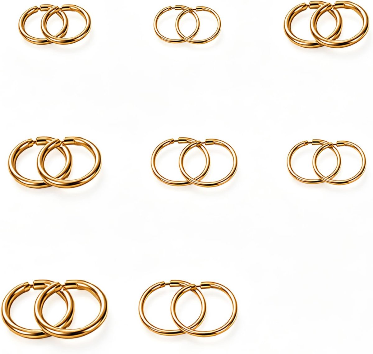 Ringen, niet geboord, hypoallergeen, roestvrij staal, zilver, goud