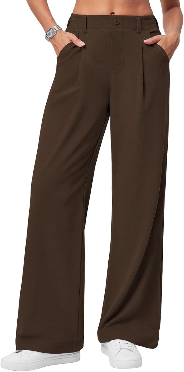 Damesbroek Casual Elegante Wafelstof met Zakken Lichte Zomer