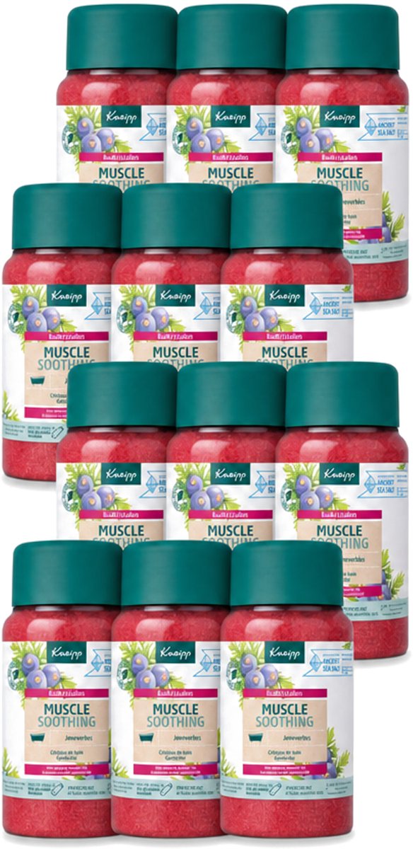12 x Kneipp - Badzout - Muscle Soothing - Jeneverbes - Weldaad voor spieren - 600 g - Voordeelverpakking - 12 stuks