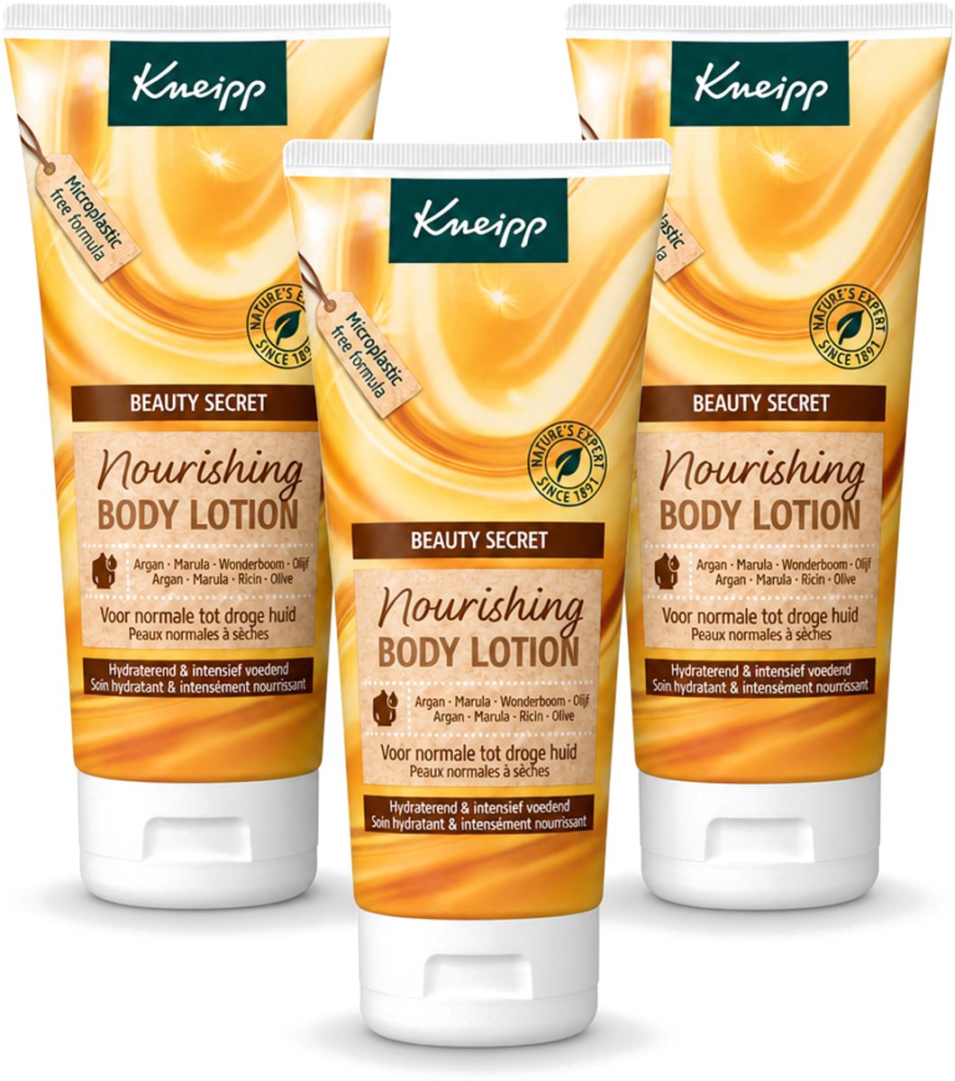 3 x Kneipp - Body lotion - Beauty Secret - Voor normale tot droge huid - 200 ml - Voordeelverpakking - 3 stuks