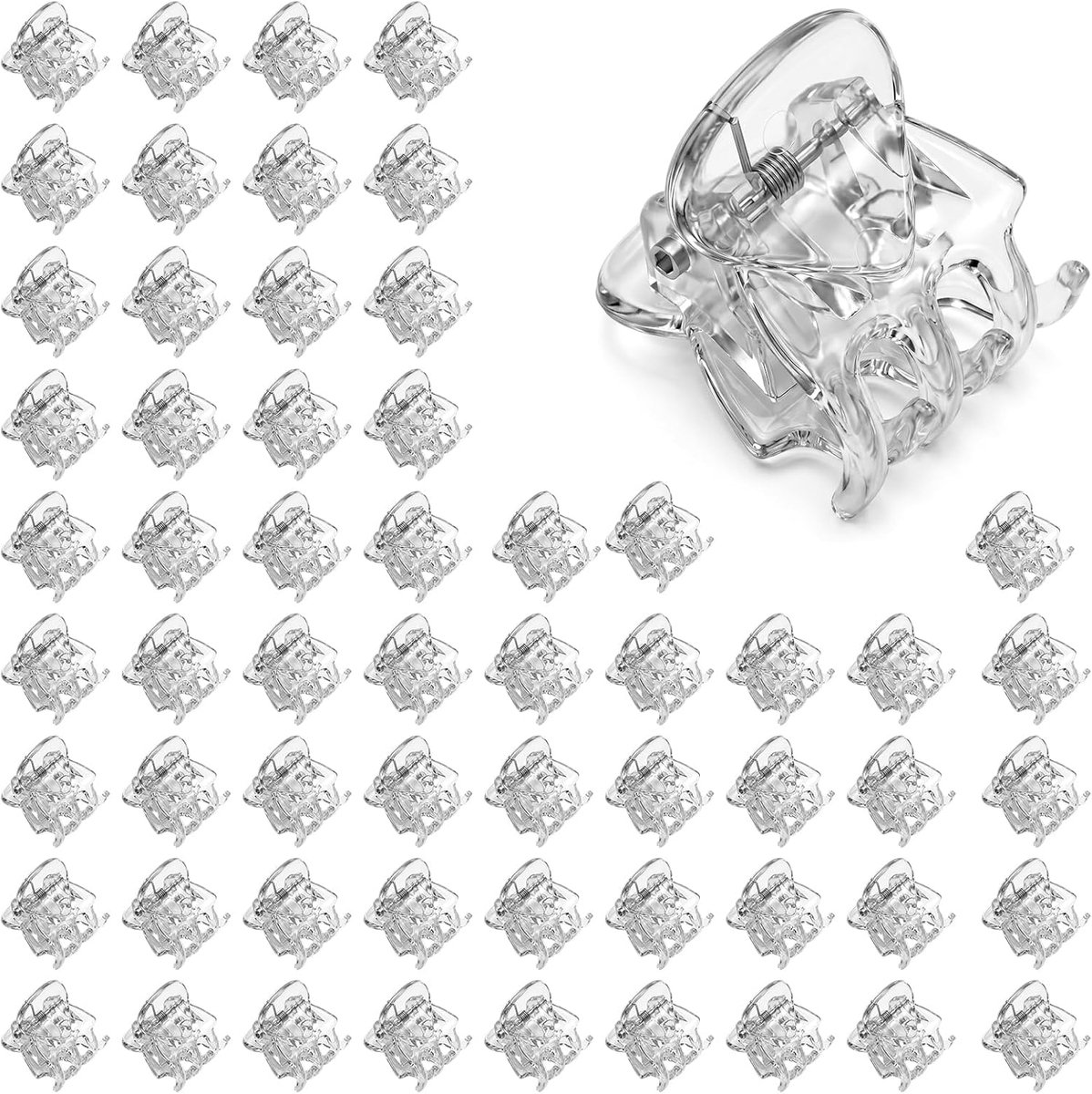 60 stuks mini-haarspelden, 1,5 cm, kleine haaraccessoires, transparant | Kleine haarspeld van kunststof, haarstylingaccessoires, antislip, kleine haarclips voor meisjes en vrouwen