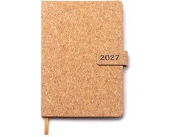 2027 Bureau agenda - Dag agenda - Hardcover Kurk en magnetische omslag 320 pagina's- A5