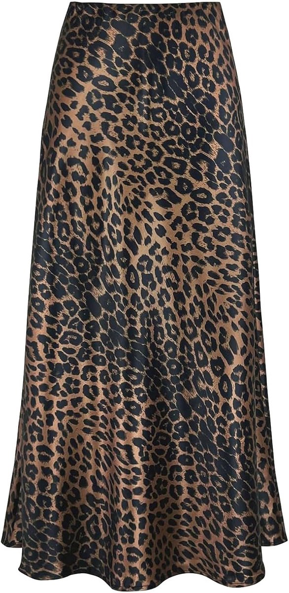 Damesrok lang satijn hoge taille elegante zijden rok elastische taille met ritssluiting elastische effen kleur rok party zomer casual
