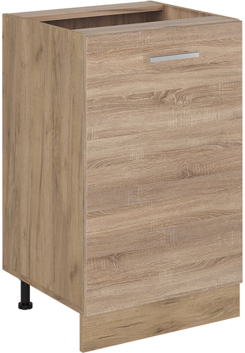 Vicco Keukenonderkast R-Line, Sonoma/Goudkleurig Eiken, 50 cm zonder werkblad