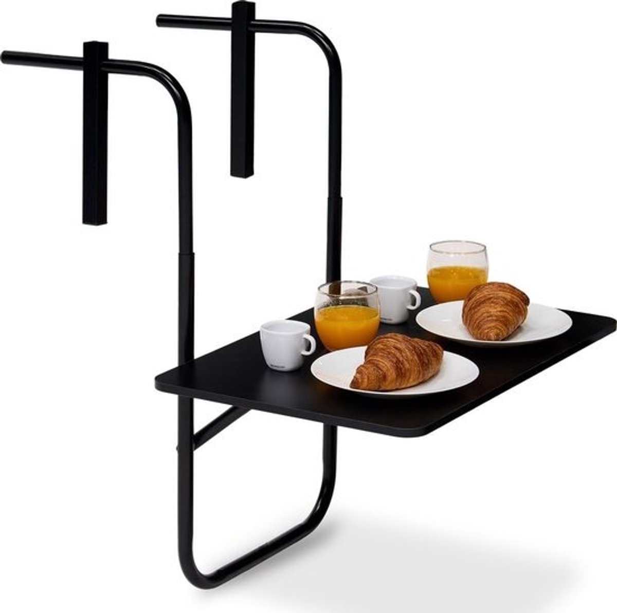 Inklapbare Balkontafel - Verstelbaar en Ruimtebesparend - 40 x 60 CM - Zwart