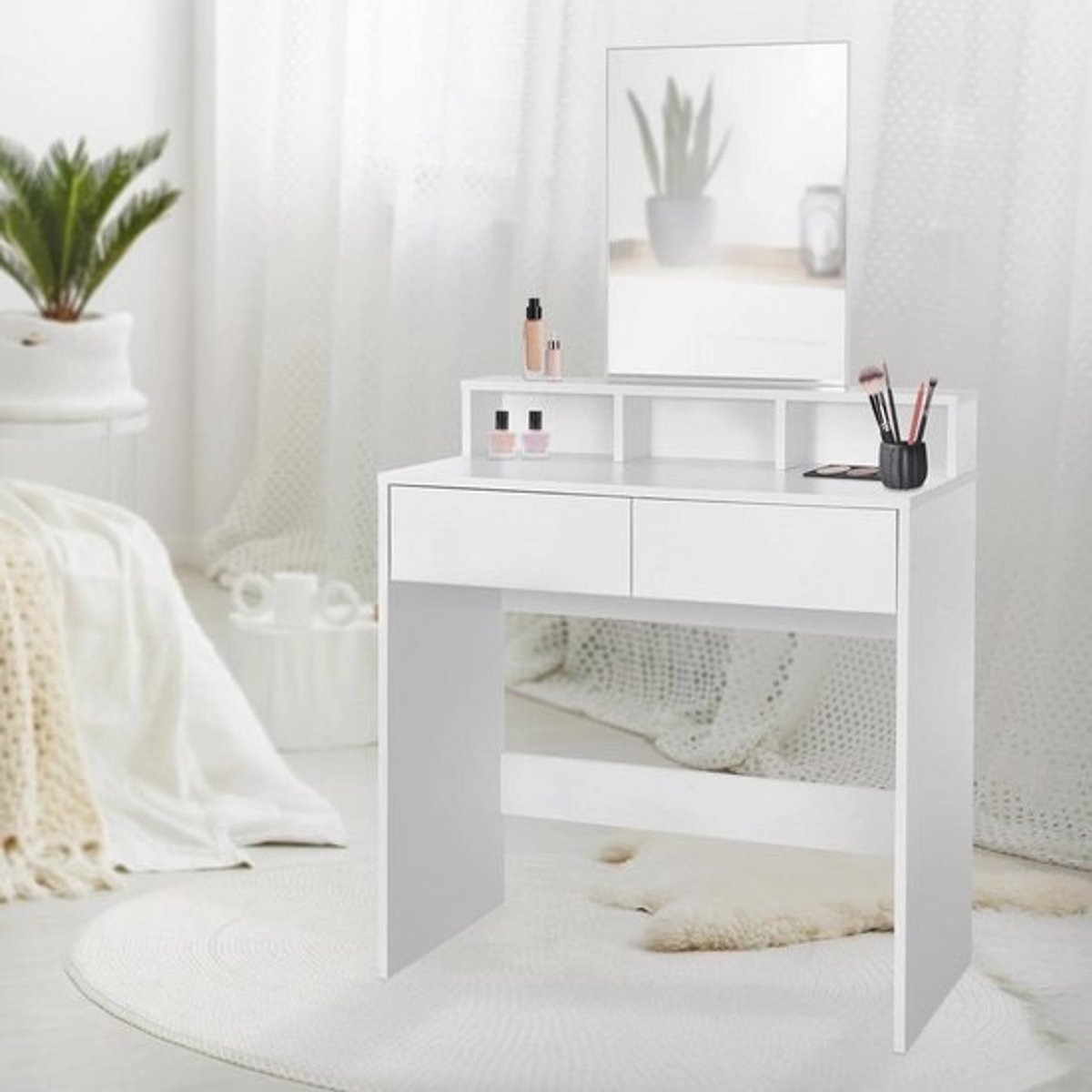 Moderne Kaptafel met Spiegel en Laden - 80 x 40 x 140 cm