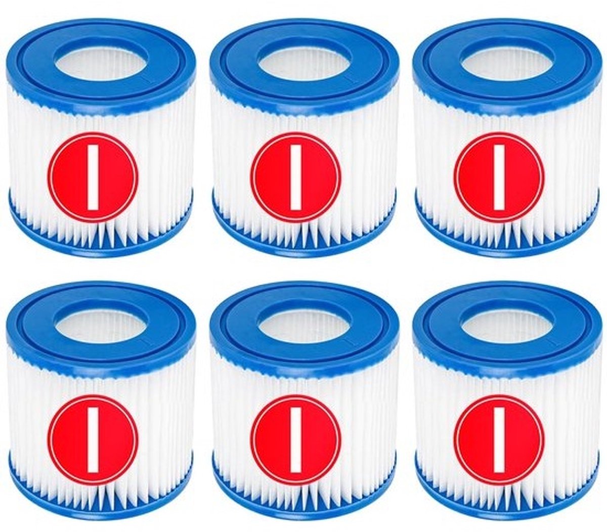 SnelShoppen - Zwembadfilterpatroon voor Bestway 58381 Filterpomp, Pack van 6 Vervangingsfilters voor Lay-Z-Spa Miami Vegas Palm Springs Paris Hot Tub,