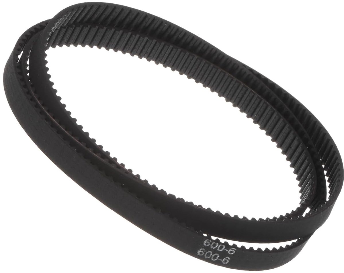 2 stuks tandriemen met gesloten cyclus 2GT - [staplengte 600 mm x breedte 6 mm] rubberen riem 600-2GT-6 voor 3D-printers, 300 tanden, zwart