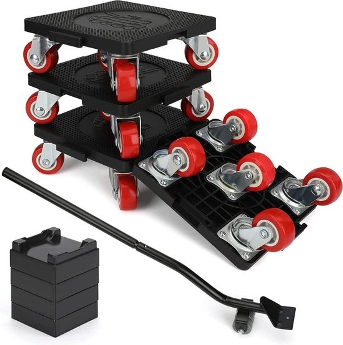 Meubelkrik voor zware meubels - 4 meubelrollers - 5 stuks - 360° rotatie wielen - 600 kg belasting