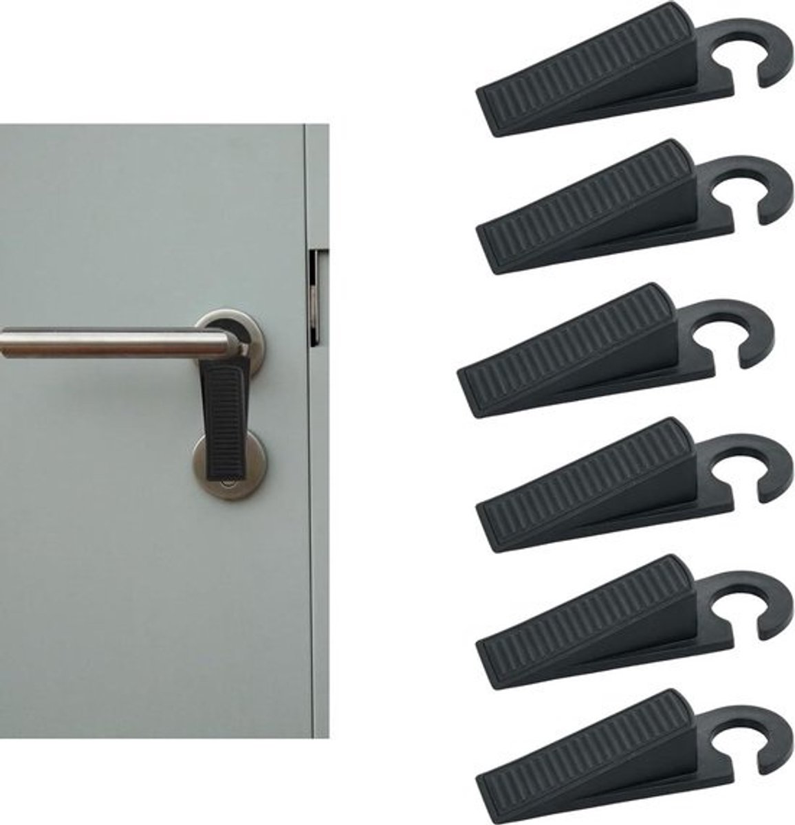 Deurstoppers wig - 6 stuks kunststof deurstopper vloer antislip rubber deurwig deurstopper buiten