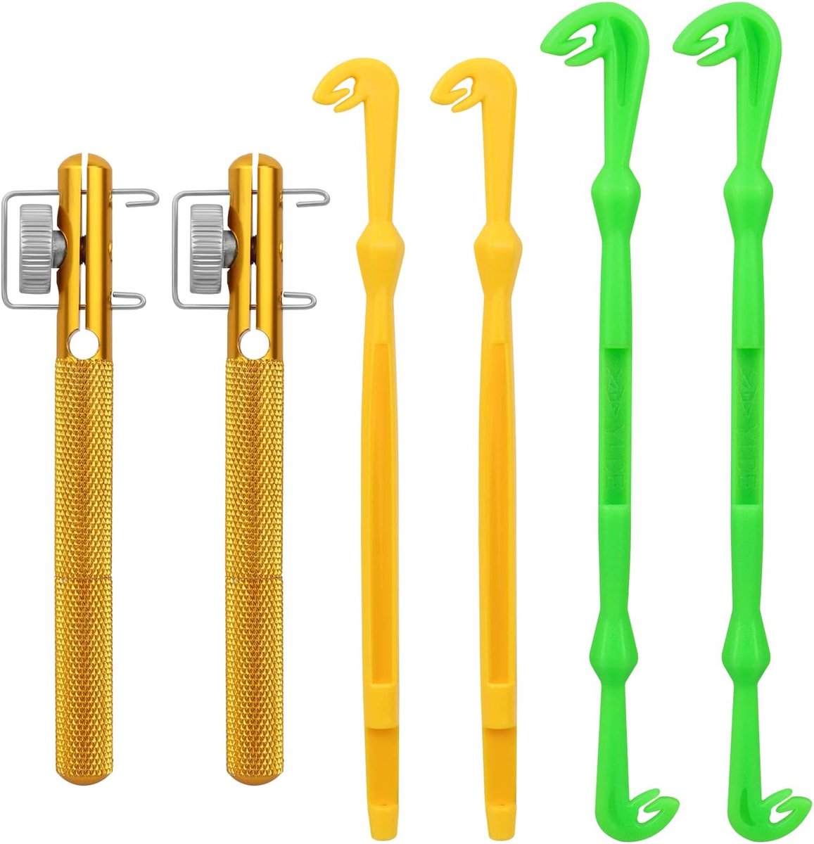 6-delig vishaakknoopgereedschap, snelknoopbindgereedschap, handbediende vishaakknoopstropdas, vislijnkoordknoper, lus met disgorger vissen, visaccessoires bindapparaat