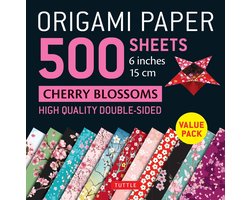 Origami Paper 500 sheets Cherry Blossoms 6 inch 15 cm Tuttle Origami Paper HighQuality DoubleSided Origami Sheets Printed with 12 Different for 6 Projects Included Stationery
