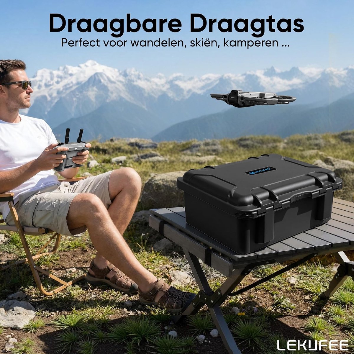 waterdichte harde draagkoffer voor DJI Avata 360 drone, Motion Fly More Combo, batterijen (5 stuks), Goggles N3/3, RC Motion 3, DJI RC 2/N3/N2, FPV-controller 3 en accessoires (alleen koffe – foto 7