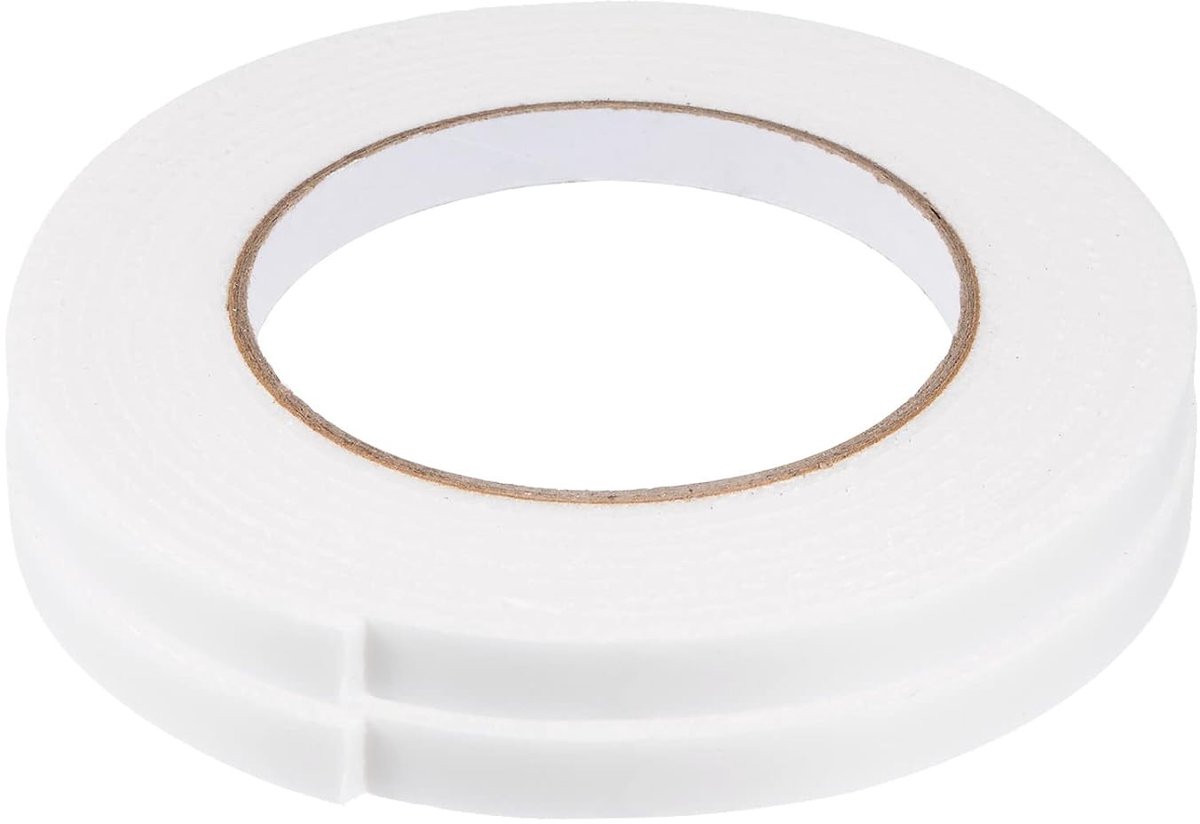 Dubbelzijdige Schuim Tape Set van 2, Ideaal voor Kantoor, Kunst en Thuisgebruik (10 x 2.5 mm) - Sterke Plakband, Multifunctioneel en Duurzaam