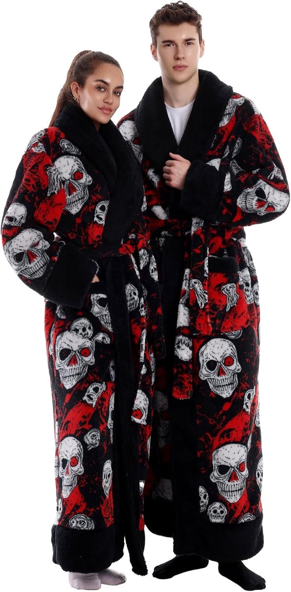 Damesbadjas met Extra Grote Zakken, Gemaakt Van Zacht Flanel, Unisex One-Size-Fits-All, Ideaal Als Cadeau Voor je Vriendin, Moeder of Vriendin