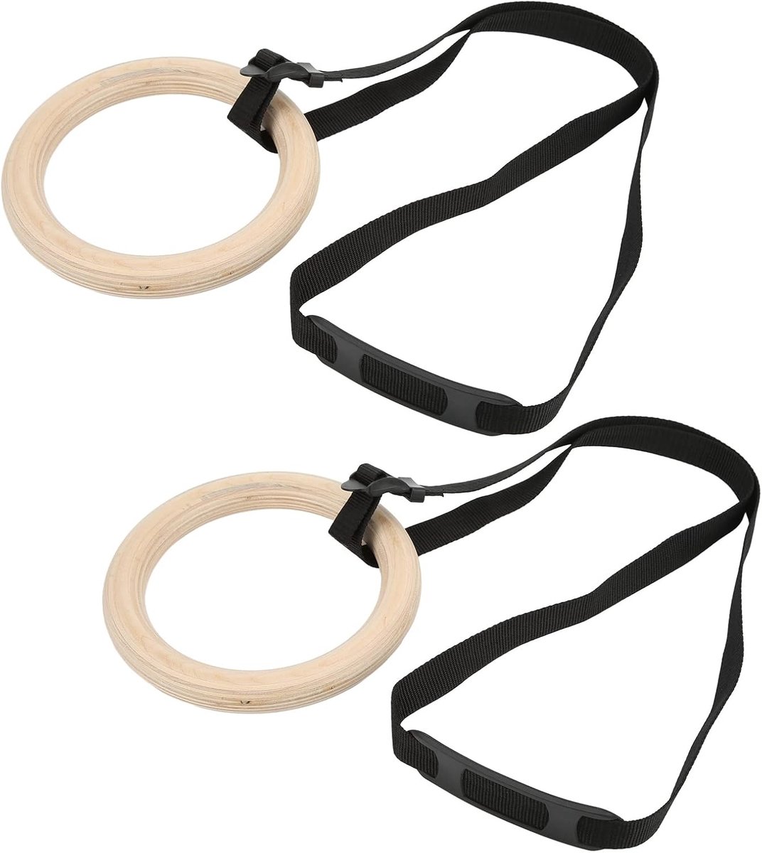Ringen, Gymnastiekringen voor Optrekstang Calisthenics-ringen met Verstelbare Gespriemen 330 Lbs Capaciteit Optrekoefeningsringen 1 Paar Houten Gymnastiekringen voor