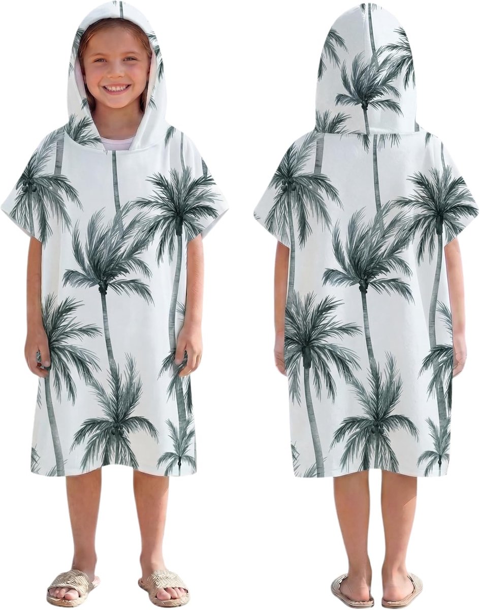 Surfponcho, omkleedhanddoek, badjas met capuchon voor volwassenen (heren en dames). Ideaal voor zwemmen, het strand, surfen, duiken, thuis, warmwaterbronnen en baden, Kid-S