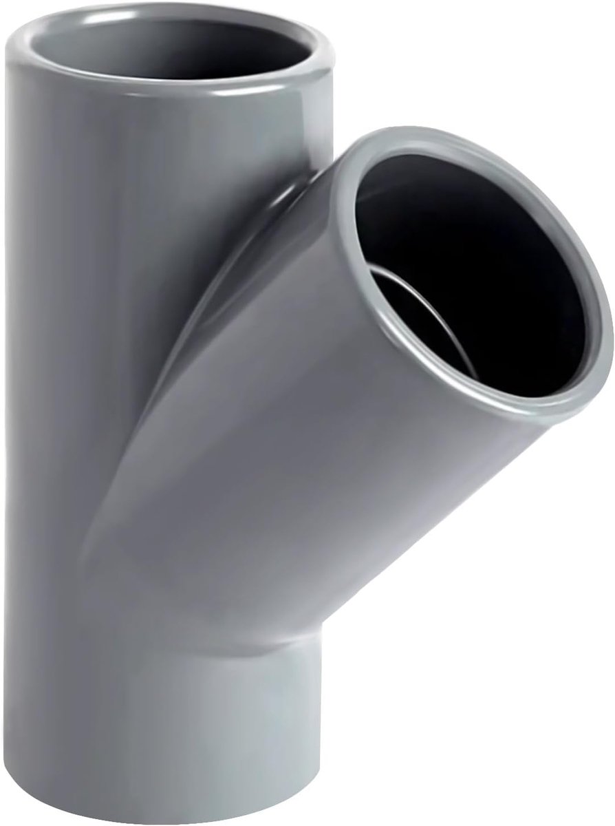 Pijpverbinding PVC U met Hoek van 45° Ø 25 mm Gebruikt voor Het Verbinden van Drie Pijpen met Lijm - Garantie 10 Jaar - MONTERAL