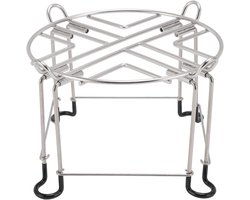RVS Waterfilterhouder met Haak, 15.2 cm Hoog en 23 cm Diameter, Verwijderbare Poten, Draagbare Stand voor Berkey Filters en Waterzuivering