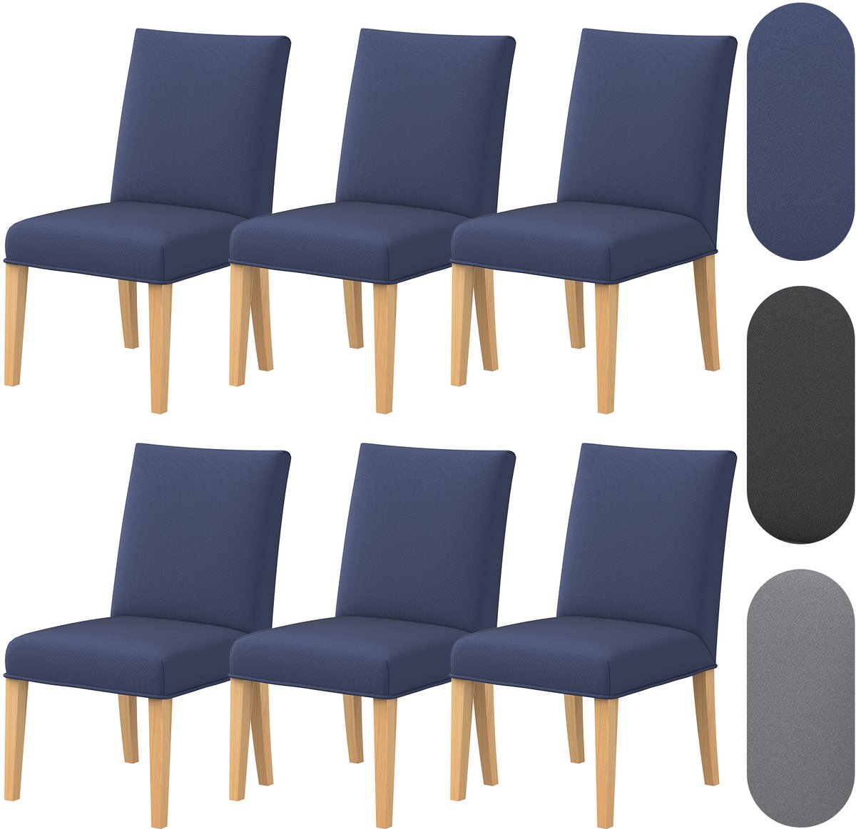 Arvioo - Stoelhoes - Marineblauw - 6 stuks - Rekbaar - Waterafstotend