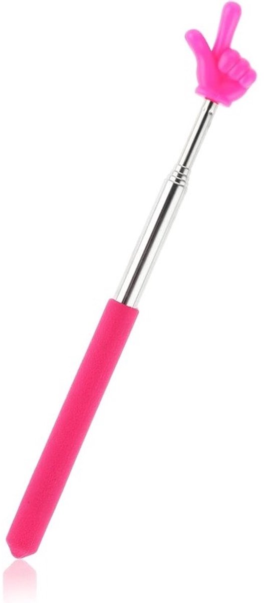 Wijzerstaaf Uittrekbaar - Presentatieaanwijzer Vinger - Klaslokaal Presenteren - Vingervorm Ontwerp - 68 cm - Roze