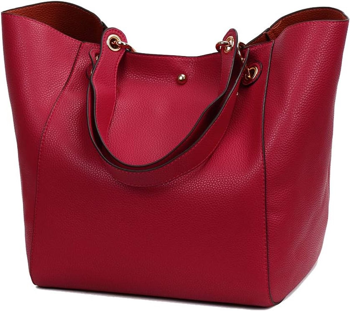 2 in 1 Draagtas Schoudertas in PU Leer Elegant Hobotas Vintage Handtas met Hengsels Emmer Tas Mode Tote Tas