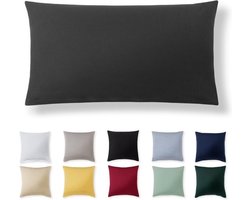 Alreya Kussensloop 40 x 80 cm - Antraciet - 100% Jersey Katoen - ShopVlot