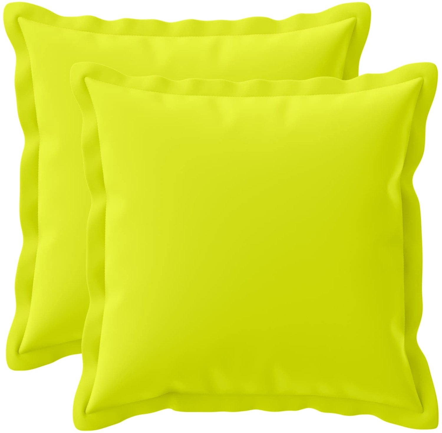 vidaXL Dekenkussen - 2 - st - HOUTEN - Heldere - Groen. - 50 - x - 50 - cm - Polyester Helder groen