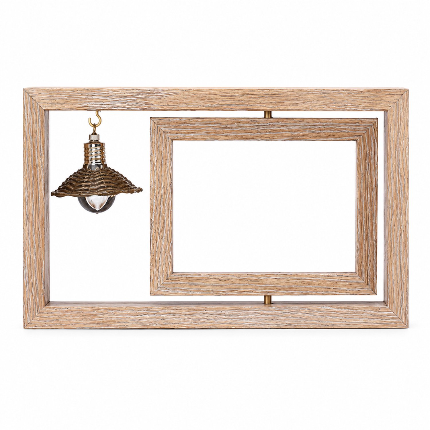 SWGOTA Dubbelzijdige draaibare houten fotolijst voor een horizontale foto van 16 x 12 cm voor op tafel Lichtbruin