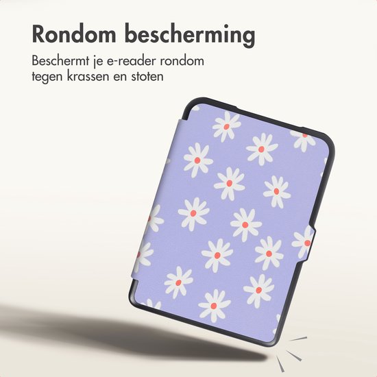 imoshion E-reader Hoesje - Geschikt voor Amazon Kindle Colorsoft Signature edition (2024), Amazon Kindle Paperwhite (2024), Amazon Kindle Paperwhite Signature Edition (2024) - Design Sleepcover Bookcase - Flowers Distance van iMoshion — afbeelding 2
