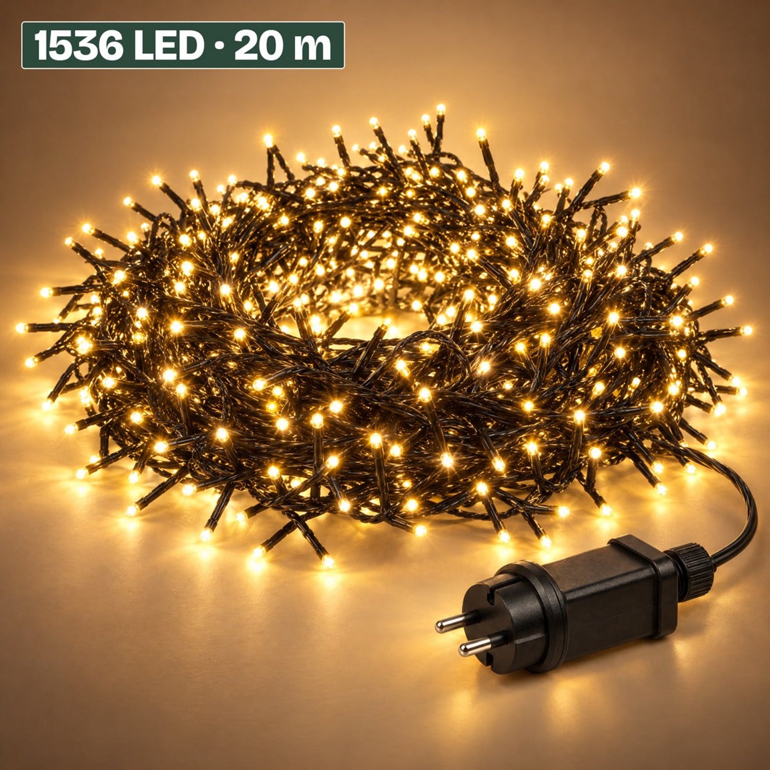 Levano Kerstboomverlichting 1536 LED 20 m Warm Wit - Kerstverlichting Binnen en Buiten - Clusterverlichting - Kerstlampjes - Kerstboom Lampjes - Kerstversiering - Kerstlichtjes - Treecluster - Sfeerverlichting - LED Lichtsnoer - Timer - IP44