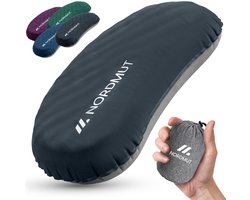 NORDMUT Opblaasbaar kampeerkussen Rago - Ultralicht 150 g - Traagschuim 43 x 28 cm - Zwart