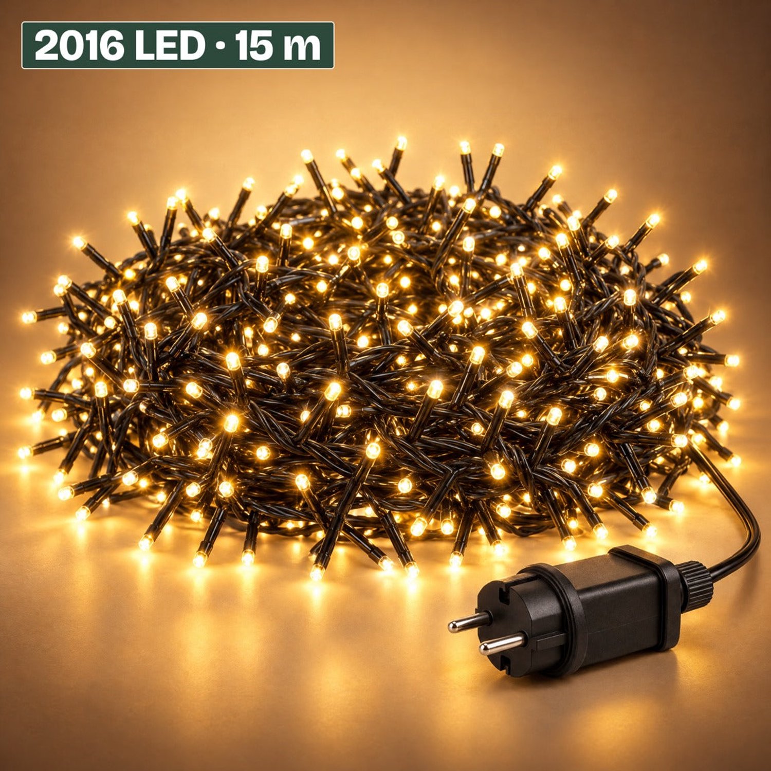 Levano Kerstverlichting Buiten 2016 LED 14,6 m Extra Warm Wit - Kerstboomverlichting - Lichtsnoer Buiten - Kerstlampjes - Lichtsnoer Binnen - Clusterverlichting - Kerstverlichting Binnen - LED Snoer - Kerstlampjes met Stekker - Timer Verlichting
