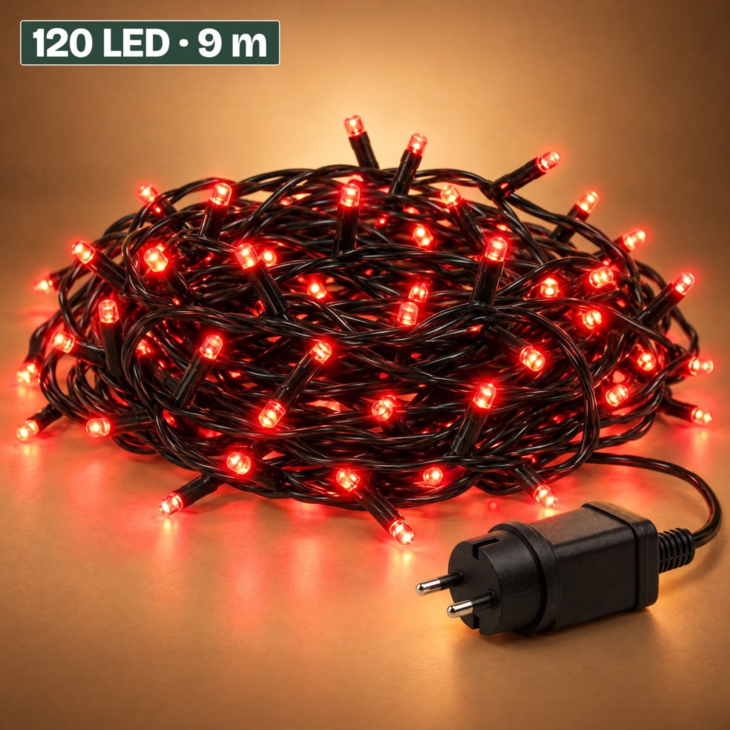 Levano Kerstverlichting Buiten 120 LED 9 m Rood - Lichtsnoer voor Binnen en Buiten - Kerstlampjes met Stekker - Kerstboomverlichting - Lichtslinger - Kerstlichtjes - Lichtketting - Kerstversiering - Timer - Lichtfuncties - Geheugen
