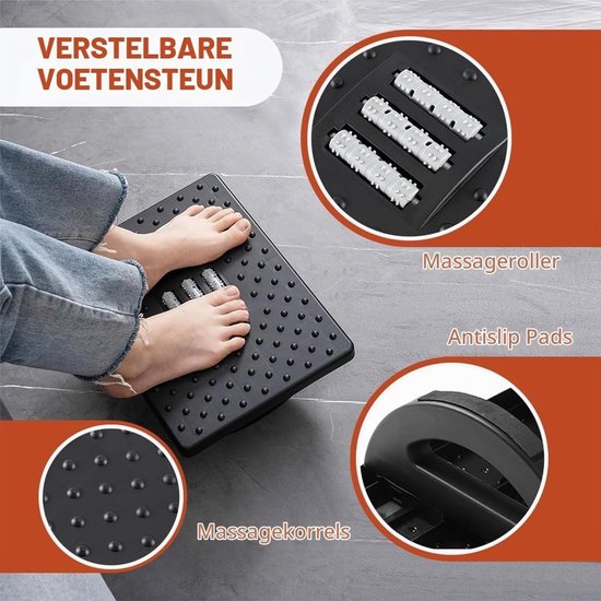 Voetensteun - Verstelbaar - 34 x 24,9 cm - Zwart — afbeelding 4