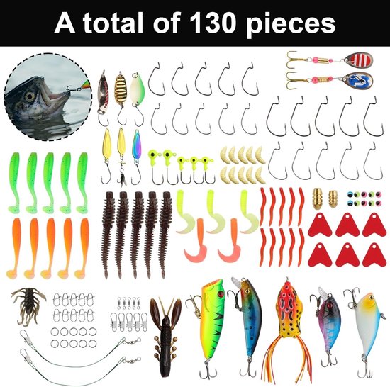 Complete Hengelset - Universeel - 130-delige Gereedschapskist met Accessoires - Voor Snoek, Forel en Snoekbaars — afbeelding 4