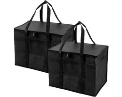 Geïsoleerde Koeltassen - Zwart - 41 x 23 x 33 cm - Thermotassen voor Levensmiddelen en Warme Maaltijden