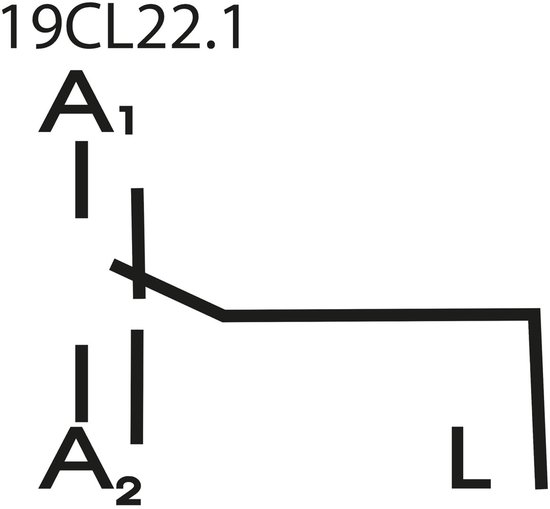 Schakelschema 19CL22.1 met aansluitpunten A1, A2 en L.