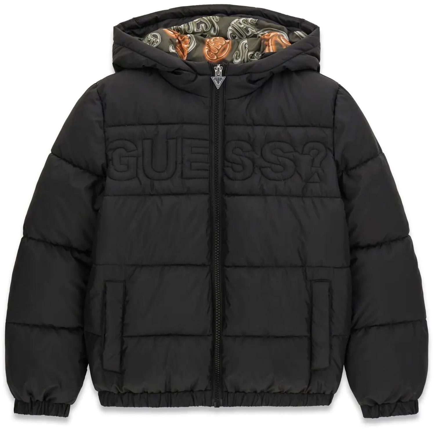 Kinderjas met capuchon Guess Gitzwart A996